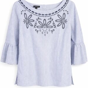 Talbots Blue and White Striped Shirt